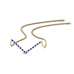 Load image into Gallery viewer, v-shaped-diamond-necklace-with-blue-sapphire-in--FD-PD8345GSABL-NL-YG
