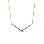 Load image into Gallery viewer, v-shaped-diamond-necklace-with-blue-sapphire-in--FD-PD8345GSABL-NL-YG
