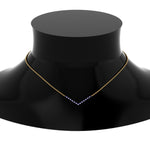 Load image into Gallery viewer, v-shaped-diamond-necklace-with-blue-sapphire-in--FD-PD8345GSABL-NL-YG
