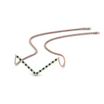 Load image into Gallery viewer, v-shaped-diamond-necklace-with-emerald-in-FD-PD8345GEMGR-NL-RG
