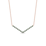 Load image into Gallery viewer, v-shaped-diamond-necklace-with-emerald-in-FD-PD8345GEMGR-NL-RG
