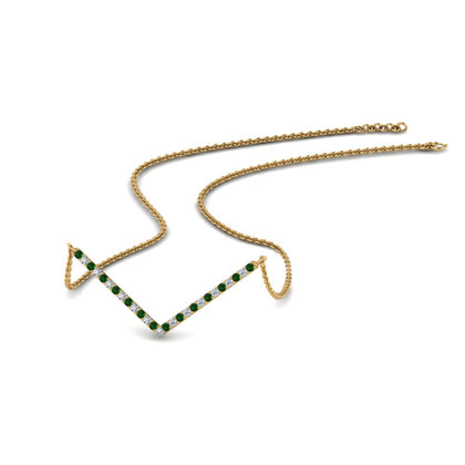 fdpd8345/v-shaped-diamond-necklace-gift-with-emerald-in-fdpd8345rgh-fancy-1-yg