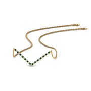 fdpd8345/v-shaped-diamond-necklace-gift-with-emerald-in-fdpd8345rgh-fancy-1-yg