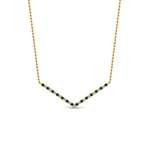 Load image into Gallery viewer, fdpd8345/v-shaped-diamond-necklace-gift-with-emerald-in-fdpd8345rgh-fancy-1-yg
