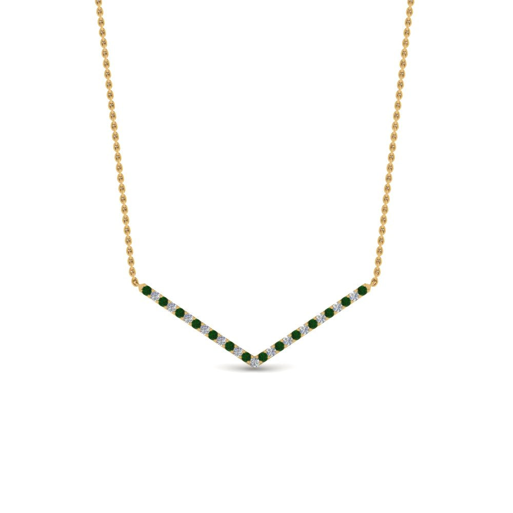 fdpd8345/v-shaped-diamond-necklace-gift-with-emerald-in-fdpd8345rgh-fancy-1-yg