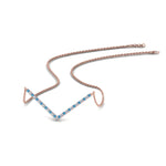 Load image into Gallery viewer, v-shaped-diamond-necklace-with-ice-blue-topaz-in-FD-PD8345GICBLTO-NL-RG
