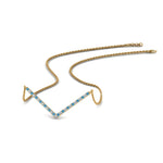 Load image into Gallery viewer, v-shaped-diamond-necklace-with-ice-blue-topaz-in--FD-PD8345GICBLTO-NL-YG
