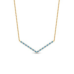 Load image into Gallery viewer, v-shaped-diamond-necklace-with-ice-blue-topaz-in--FD-PD8345GICBLTO-NL-YG
