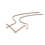 Load image into Gallery viewer, v-shaped-diamond-necklace-with-orange-sapphire-in-FD-PD8345GSAOR-NL-RG
