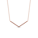 Load image into Gallery viewer, v-shaped-diamond-necklace-with-orange-sapphire-in-FD-PD8345GSAOR-NL-RG
