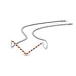 Load image into Gallery viewer, v-shaped-diamond-necklace-with-orange-sapphire-in--FD-PD8345GSAOR-NL-WG
