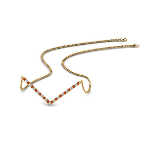 v-shaped-diamond-necklace-with-orange-sapphire-in--FD-PD8345GSAOR-NL-YG