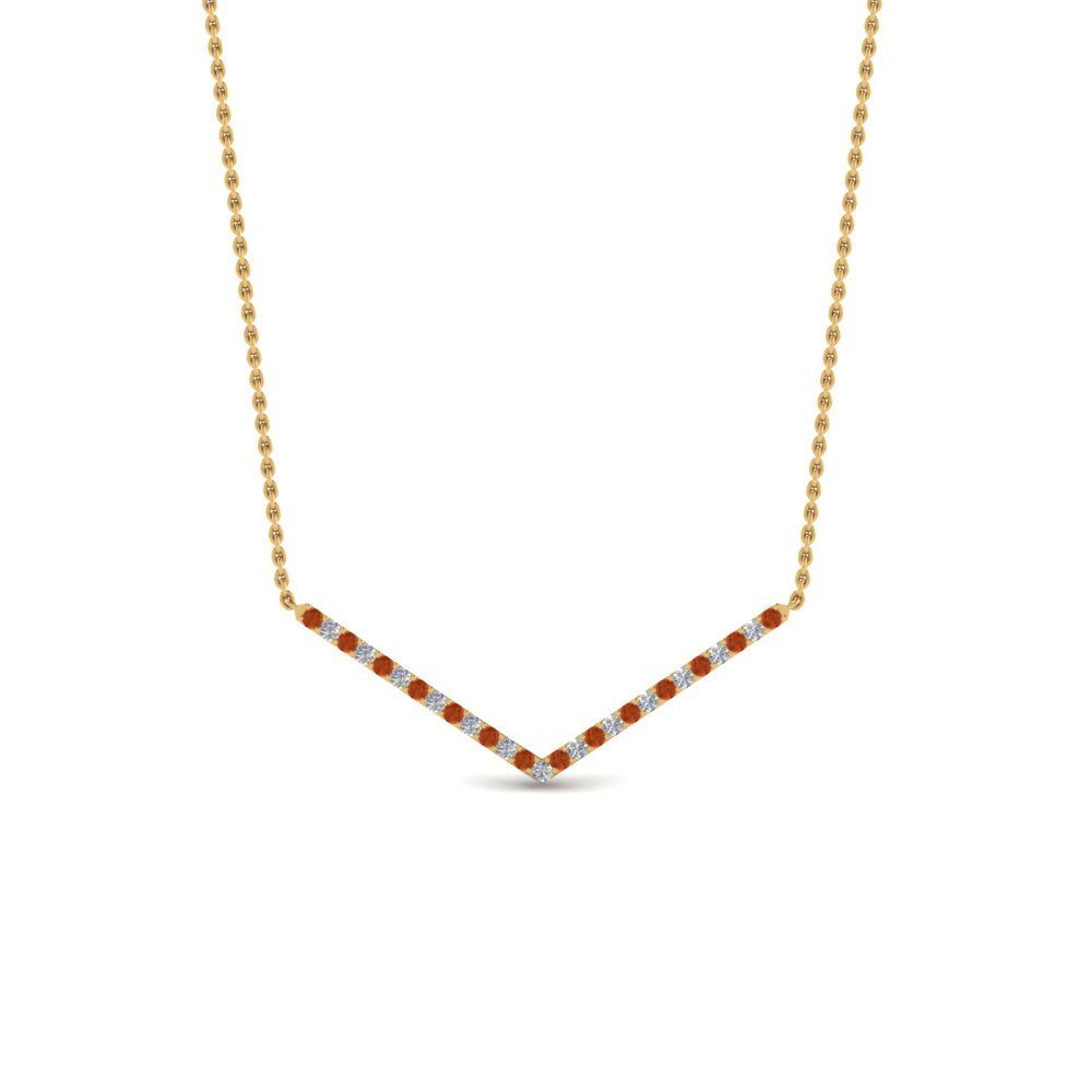 v-shaped-diamond-necklace-with-orange-sapphire-in--FD-PD8345GSAOR-NL-YG