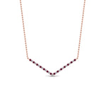 Load image into Gallery viewer, v-shaped-diamond-necklace-with-pink-sapphire-in-FD-PD8345GSADRPI-NL-RG

