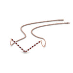 Load image into Gallery viewer, v-shaped-diamond-necklace-with-ruby-in-FD-PD8345GRUDR-NL-RG
