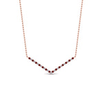 Load image into Gallery viewer, v-shaped-diamond-necklace-with-ruby-in-FD-PD8345GRUDR-NL-RG
