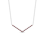 Load image into Gallery viewer, v-shaped-diamond-necklace-with-ruby-in--FD-PD8345GRUDR-NL-WG
