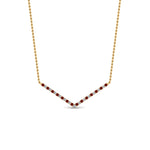 Load image into Gallery viewer, v-shaped-diamond-necklace-with-ruby-in--FD-PD8345GRUDR-NL-YG

