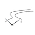 Load image into Gallery viewer, v-shaped-necklace-with-black-diamond-in--FD-PD8345GBLACK-NL-WG
