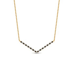 Load image into Gallery viewer, v-shaped-necklace-with-black-diamond-in--FD-PD8345GBLACK-NL-YG

