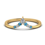 Load image into Gallery viewer, v-shaped-stacked-diamond-band-for-her-with-blue-topaz-in-yellow-gold-FD9335BGICBLTO-NL-YG.jpg
