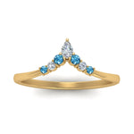 Load image into Gallery viewer, v-shaped-stacked-diamond-band-for-her-with-blue-topaz-in-yellow-gold-FD9335BGICBLTO-NL-YG.jpg
