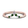 Load image into Gallery viewer, v-shaped-stacked-diamond-band-for-her-with-emerald-in-rose-gold-FD9335BGEMGR-NL-RG.jpg