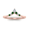 Load image into Gallery viewer, v-shaped-stacked-diamond-band-for-her-with-emerald-in-rose-gold-FD9335BGEMGR-NL-RG.jpg