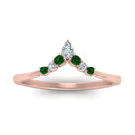 Load image into Gallery viewer, v-shaped-stacked-diamond-band-for-her-with-emerald-in-rose-gold-FD9335BGEMGR-NL-RG.jpg
