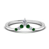 Load image into Gallery viewer, v-shaped-stacked-diamond-band-for-her-with-emerald-in-white-gold-FD9335BGEMGR-NL-WG.jpg