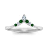 Load image into Gallery viewer, v-shaped-stacked-diamond-band-for-her-with-emerald-in-white-gold-FD9335BGEMGR-NL-WG.jpg