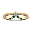 Load image into Gallery viewer, v-shaped-stacked-diamond-band-for-her-with-emerald-in-yellow-gold-FD9335BGEMGR-NL-YG.jpg