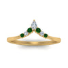 Load image into Gallery viewer, v-shaped-stacked-diamond-band-for-her-with-emerald-in-yellow-gold-FD9335BGEMGR-NL-YG.jpg
