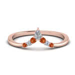 Load image into Gallery viewer, v-shaped-stacked-diamond-band-for-her-with-orange-sapphire-in-rose-gold-FD9335BGSAOR-NL-RG.jpg

