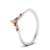Load image into Gallery viewer, v-shaped-stacked-diamond-band-for-her-with-orange-sapphire-in-white-gold-FD9335BGSAOR-NL-WG.jpg