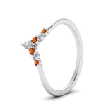 Load image into Gallery viewer, v-shaped-stacked-diamond-band-for-her-with-orange-sapphire-in-white-gold-FD9335BGSAOR-NL-WG.jpg
