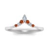 Load image into Gallery viewer, v-shaped-stacked-diamond-band-for-her-with-orange-sapphire-in-white-gold-FD9335BGSAOR-NL-WG.jpg