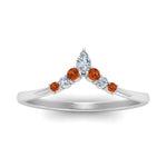 Load image into Gallery viewer, v-shaped-stacked-diamond-band-for-her-with-orange-sapphire-in-white-gold-FD9335BGSAOR-NL-WG.jpg
