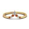 Load image into Gallery viewer, v-shaped-stacked-diamond-band-for-her-with-orange-sapphire-in-yellow-gold-FD9335BGSAOR-NL-YG.jpg