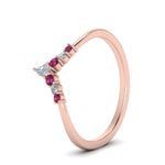 Load image into Gallery viewer, v-shaped-stacked-diamond-band-for-her-with-pink-sapphire-in-rose-gold-FD9335BGSADRPI-NL-RG.jpg

