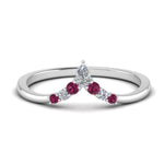 Load image into Gallery viewer, v-shaped-stacked-diamond-band-for-her-with-pink-sapphire-in-white-gold-FD9335BGSADRPI-NL-WG.jpg
