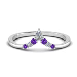 Load image into Gallery viewer, v-shaped-stacked-diamond-band-for-her-with-purple-topaz-in-white-gold-FD9335BGVITO-NL-WG.jpg
