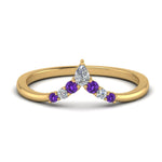 Load image into Gallery viewer, v-shaped-stacked-diamond-band-for-her-with-purple-topaz-in-yellow-gold-FD9335BGVITO-NL-YG.jpg

