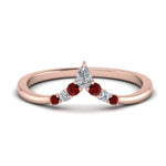Load image into Gallery viewer, v-shaped-stacked-diamond-band-for-her-with-ruby-in-rose-gold-FD9335BGRUDR-NL-RG.jpg
