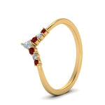 Load image into Gallery viewer, v-shaped-stacked-diamond-band-for-her-with-ruby-in-yellow-gold-FD9335BGRUDR-NL-YG.jpg
