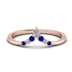 Load image into Gallery viewer, v-shaped-stacked-diamond-band-for-her-with-sapphire-in-rose-gold-FD9335BGSABL-NL-RG.jpg
