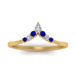 Load image into Gallery viewer, v-shaped-stacked-diamond-band-for-her-with-sapphire-in-yellow-gold-FD9335BGSABL-NL-YG.jpg
