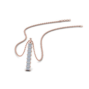 Princess Cut Vertical Bar Necklace