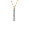 Load image into Gallery viewer, vertical-bar-necklace-seven-princess-cut-diamond-in--FDPD8416-NL-YG