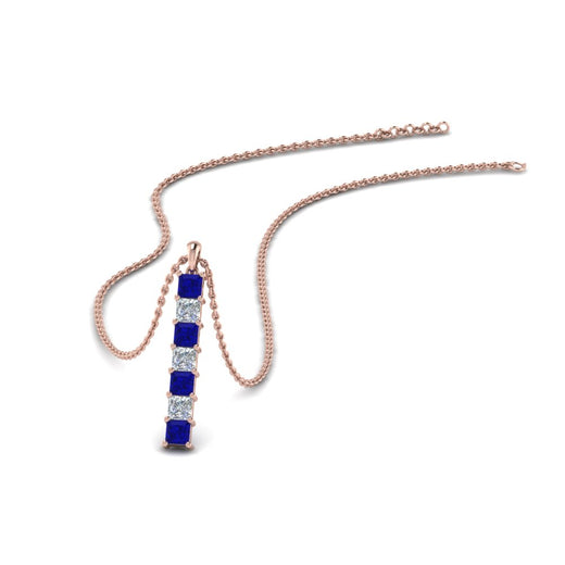 vertical-bar-necklace-seven-princess-cut-diamond-with-blue-sapphire-in-FDPD8416GSABL-NL-RG